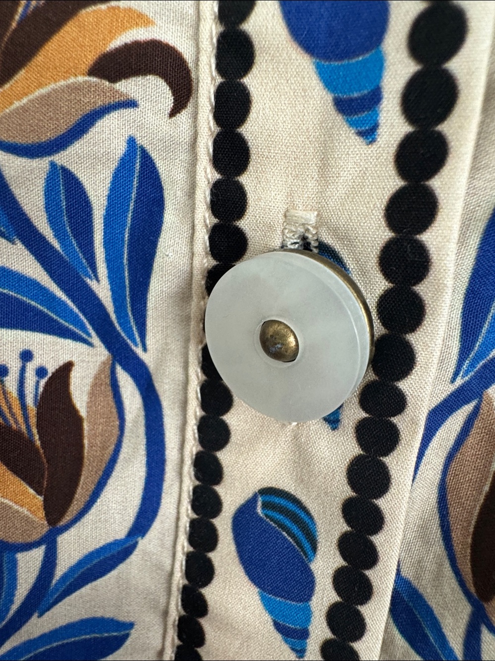 Farm Rio Floral Print Belted Mini Dress - Blue & Tan - Picture 3 of 10